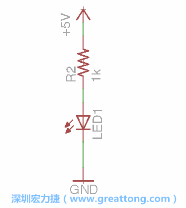 如圖所示放置一個(gè)開關(guān)（switch）、10K電阻器（10k resistor）和0.1μF的電容（0.1μF capacitor），并把開關(guān)的一端連到接地端上。