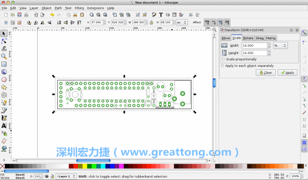 首先，你需要取得電路板設(shè)計圖的PNG圖檔，才能在上面進(jìn)行繪制。這件事做起來比用說的難上許多，而其中一種方法如下所示（我們會先假設(shè)你正在使用Inkscape向量繪圖工具）。